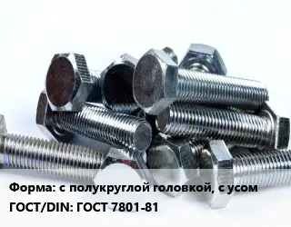 Болт с полукруглой головкой, с усом ГОСТ 7801-81